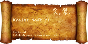 Kreisz Noémi névjegykártya